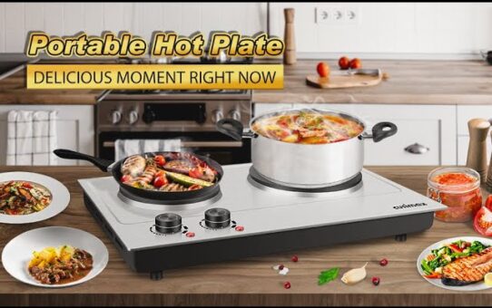 Cusimax 1800W Ceramic Cooktop Dual Infrared Burner